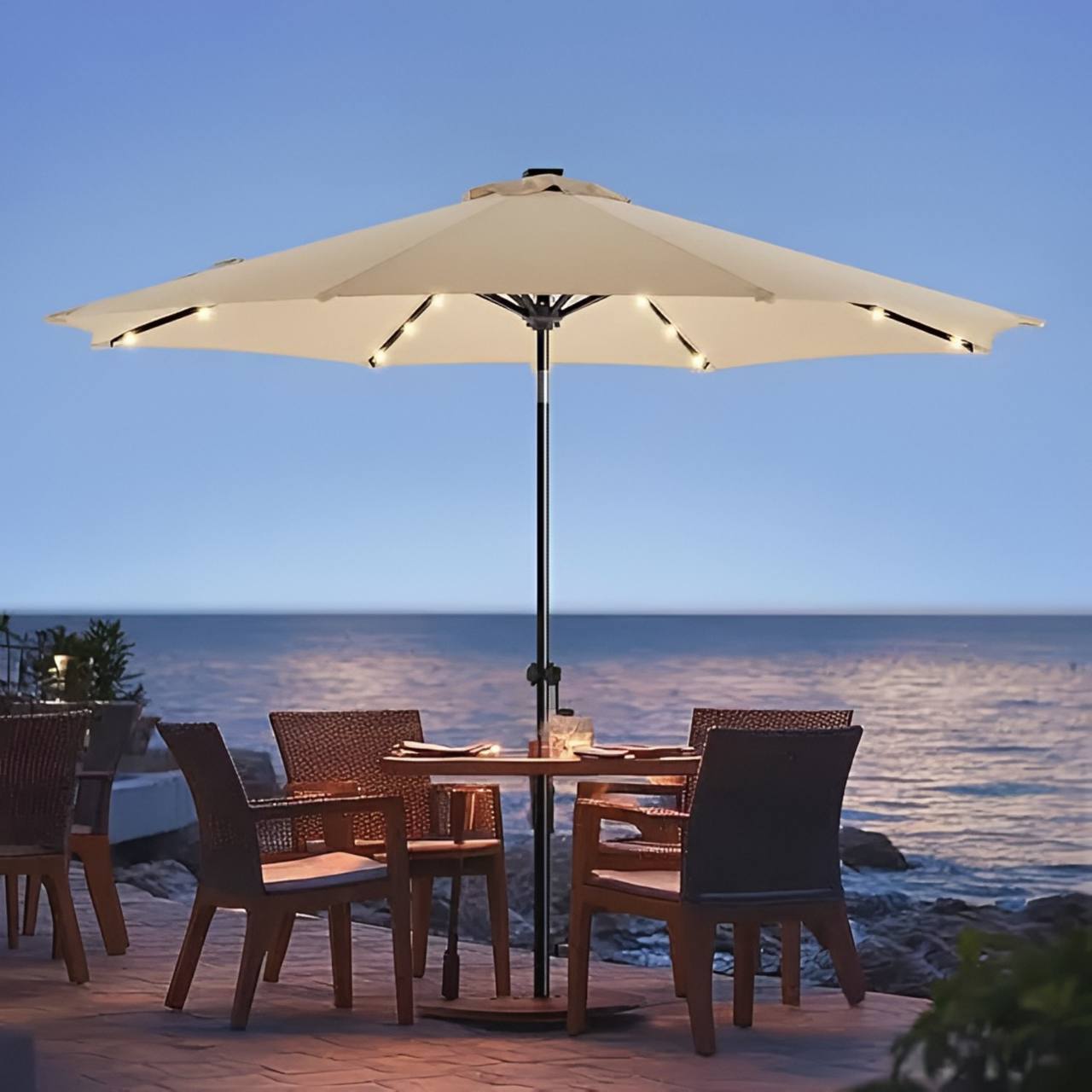 HOMELIOO™Solar-Powered LED Patio Umbrella